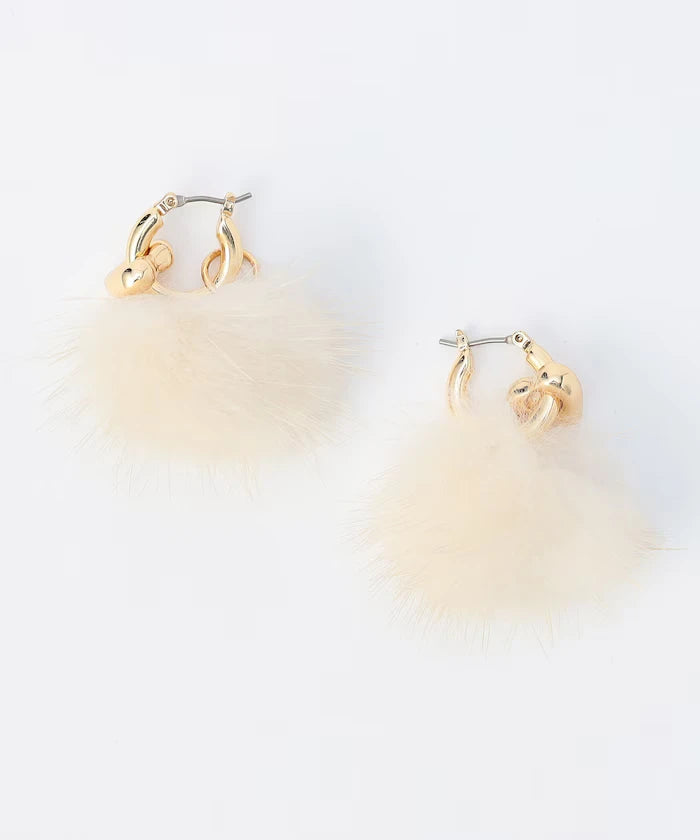 2WAY Fur Earrings/Hoop Earrings