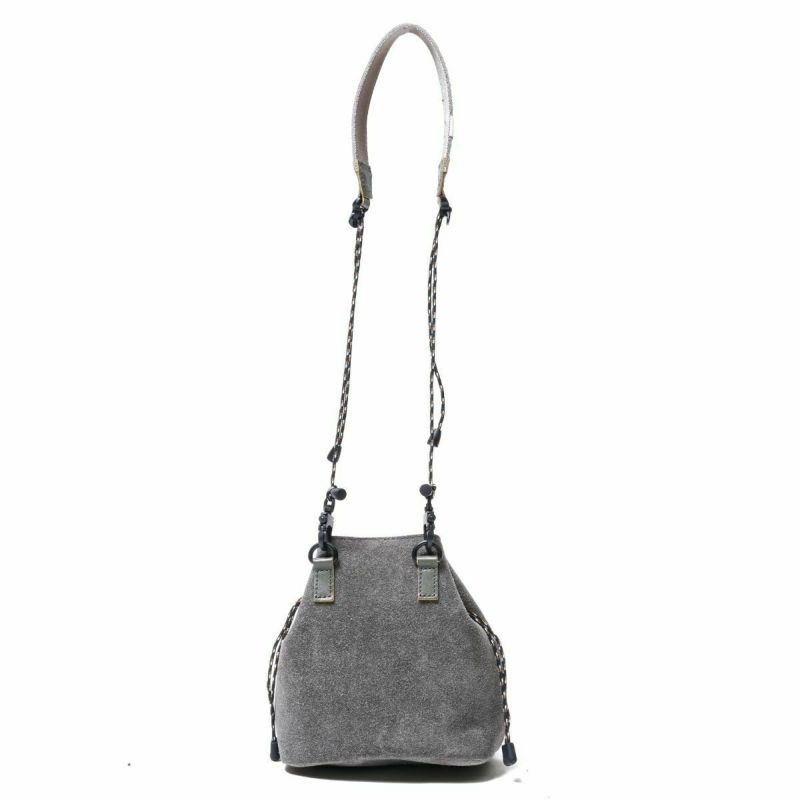 WATER PROOF SUEDE MINI DROW STRING SHOULDER/GRAY