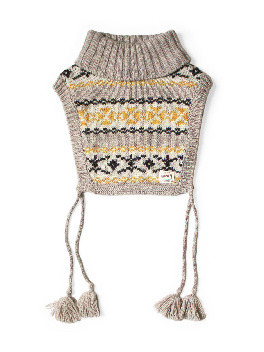 3G Yellowknife Fair Isle High Neck Bib Poncho