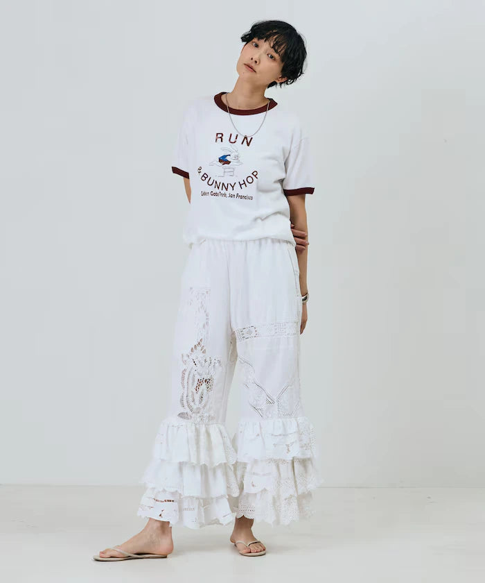 Vintage-Like Used Essence Print T-Shirt