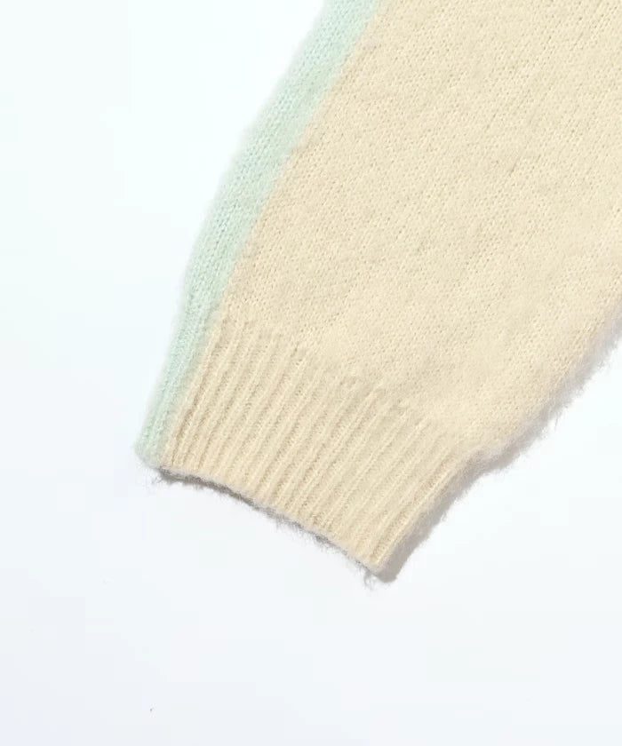 Alpaca Blend Bicolor Knit Pullover