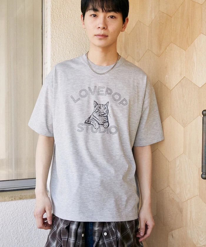 Functional Material Cat Print T-shirt Limited Edition