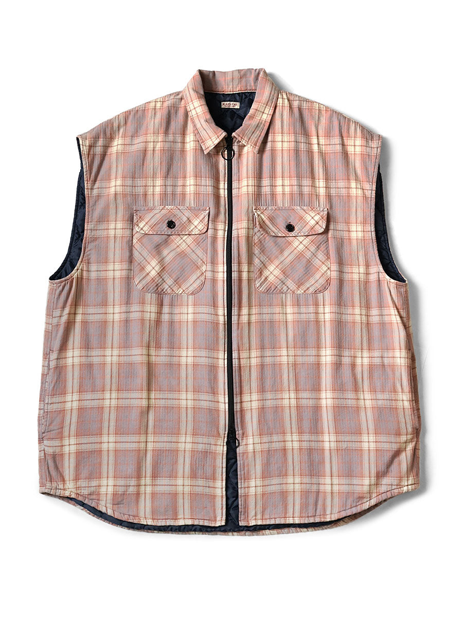 Plaid Check × Quilted Sleeveless Vest