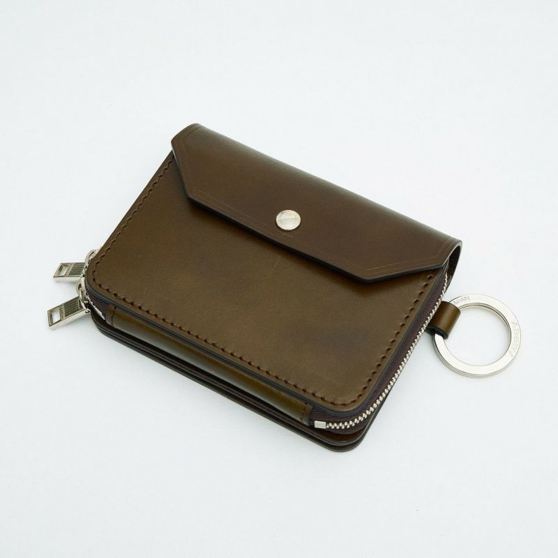 OILED ANTIQUE LEATHER SHORT WALLET/CHOCO