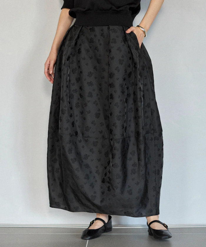 Flower Sheer Jacquard Cocoon Skirt