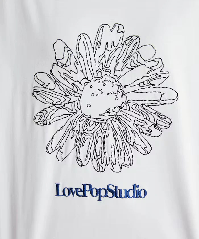 Love Pop Studio Flower Embroidery T-Shirt