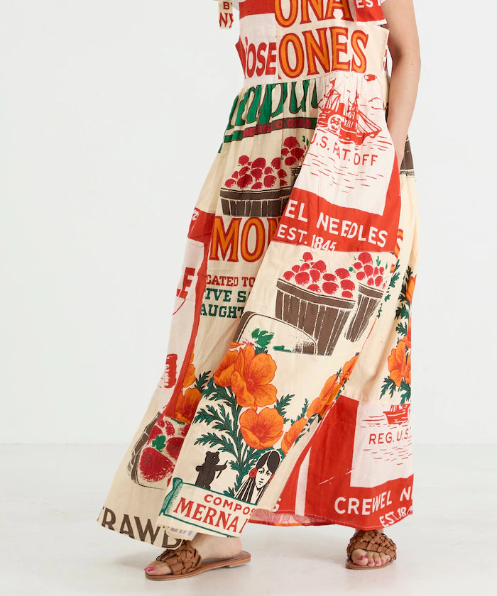 India FEEDBAG Print Shoulder Ribbon Camisole Dress