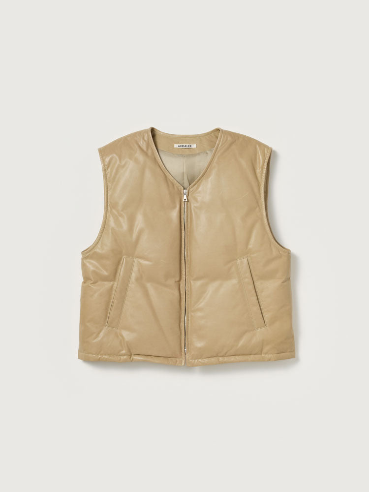 FINE CALF LEATHER DOWN VEST