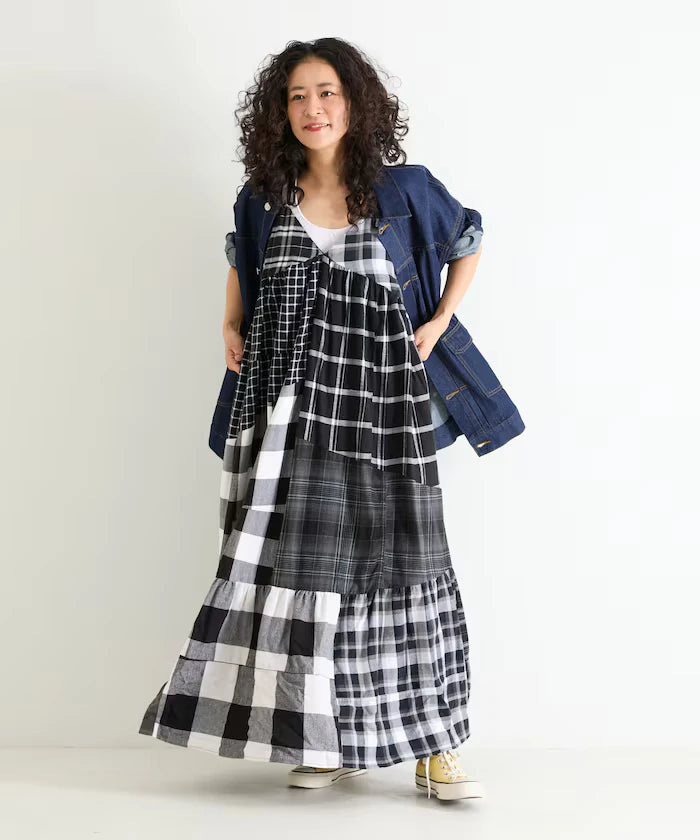 Vintage Remake Check Cami Dress