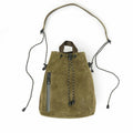 WATER PROOF SUEDE DRAWSTRING BAG/KHAKI