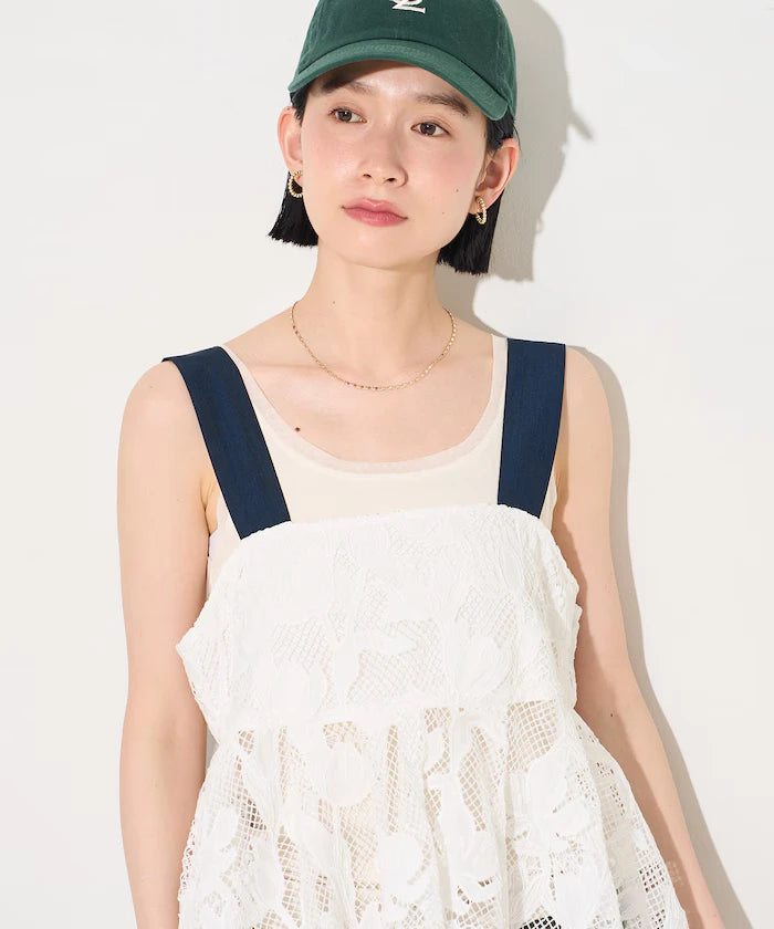Flower Motif Batten Lace Iris Hem Camisole Top 【Limited Edition】