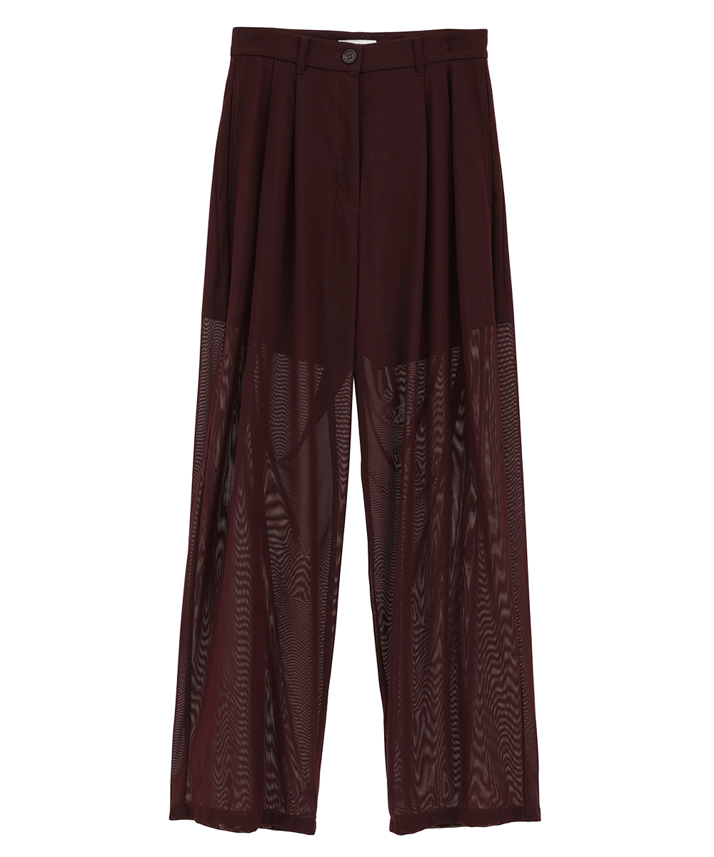 SHEER TUCK PANTS