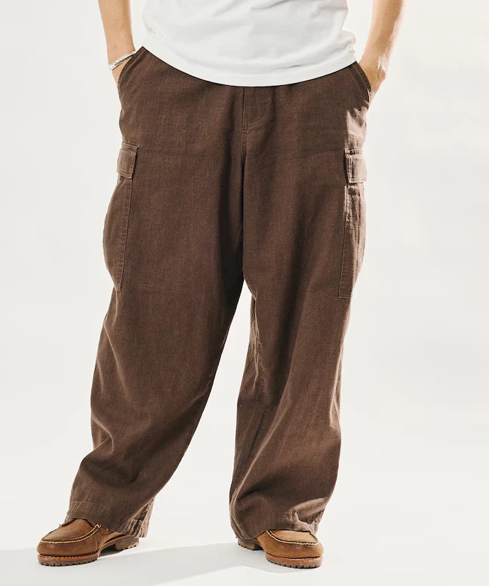 LINEN COTTON EASY CARGO PANTS 【Compatible with Set-Up】