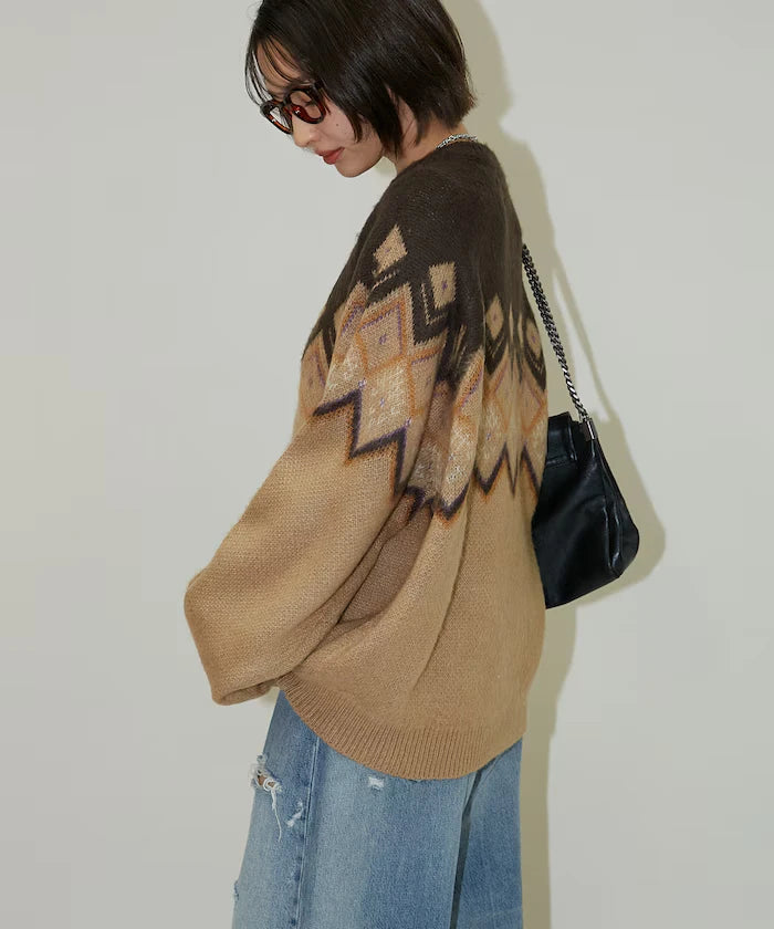 Jacquard Mohair Touch Knit Pullover Limited Edition
