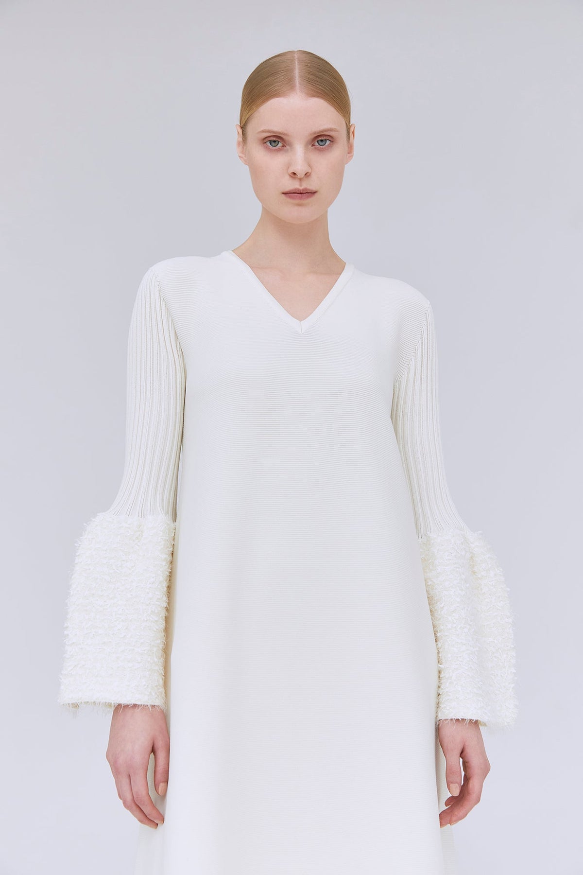 POTTERY REEF LUXE LONG BELL SLEEVE FLARE DRESS