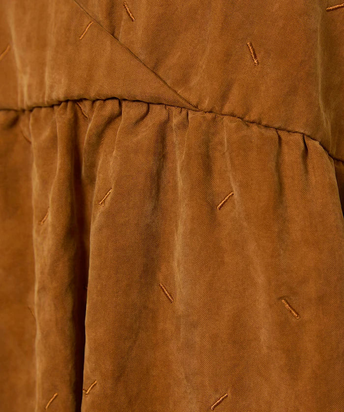 Fade-Processed Fringe Mini Dress