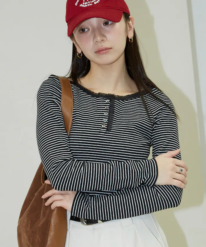 Lace Insert Long Sleeve T-Shirt