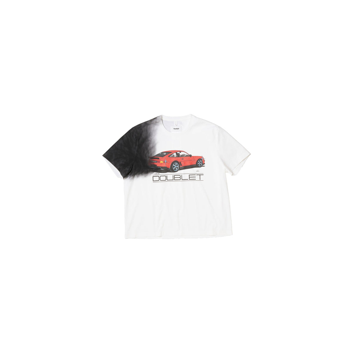 EXHAUST STAINED T-SHIRT : WHITE