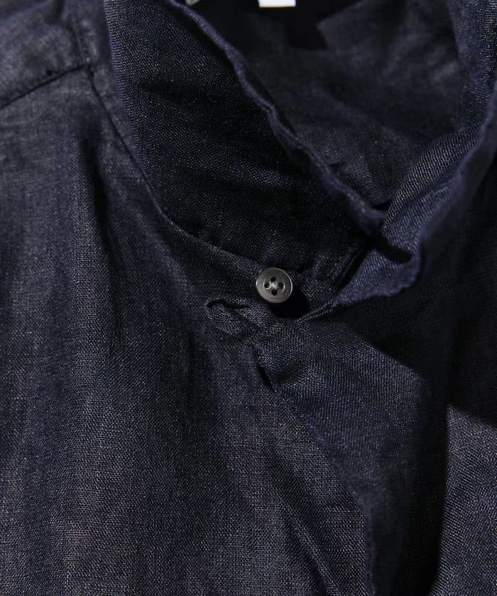 Linen Open Collar Long Sleeve Shirt