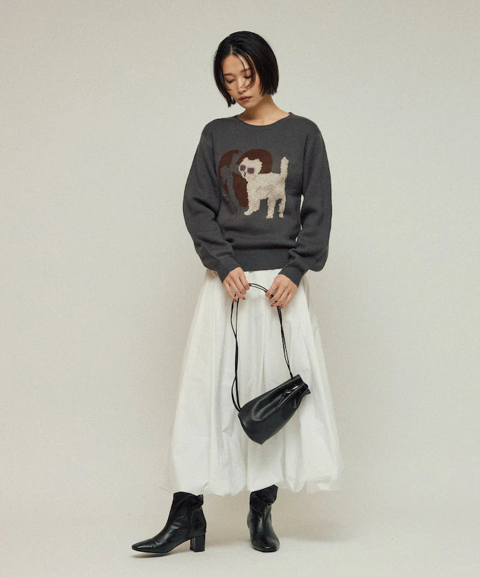 Sweat-like Animal Jacquard Knit