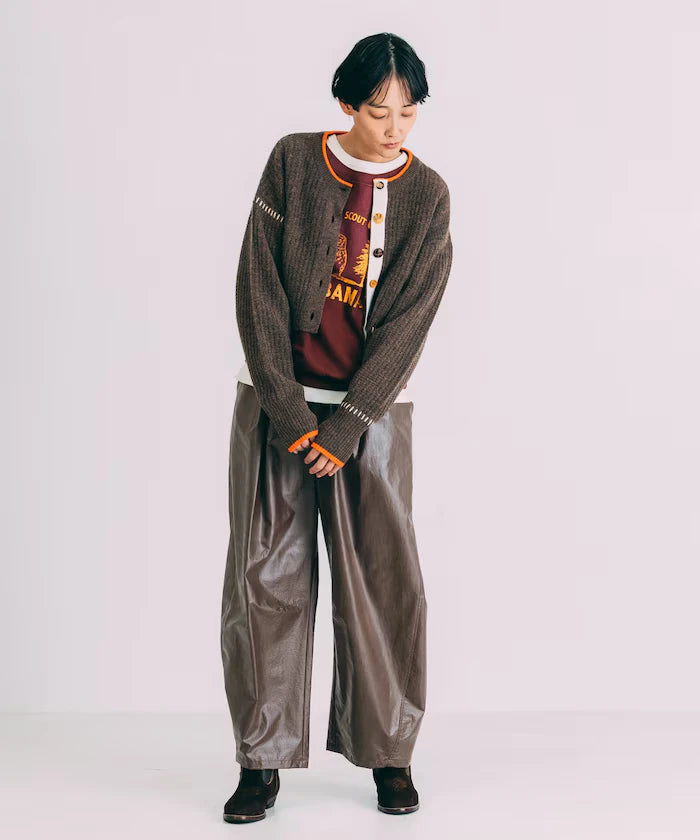 Short Length Color-block Knit Cardigan