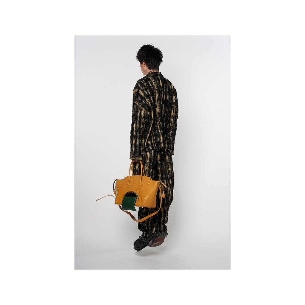 DUST FLOCKY PAJAMA SHIRT：BLACK
