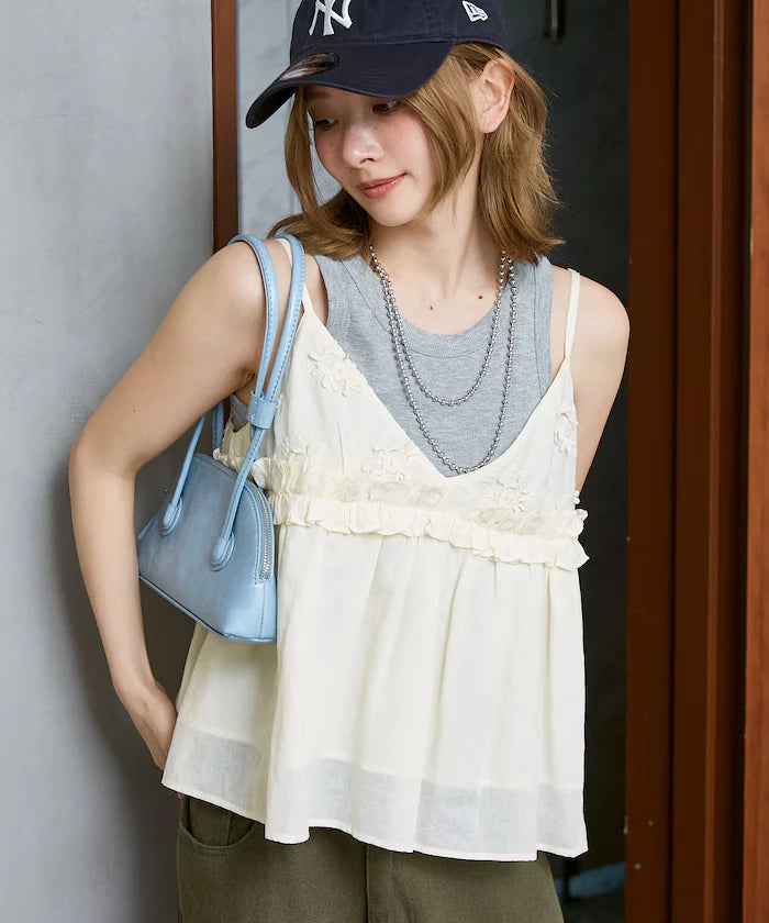 Floral Embroidery Detail Camisole Bustier Limited Edition