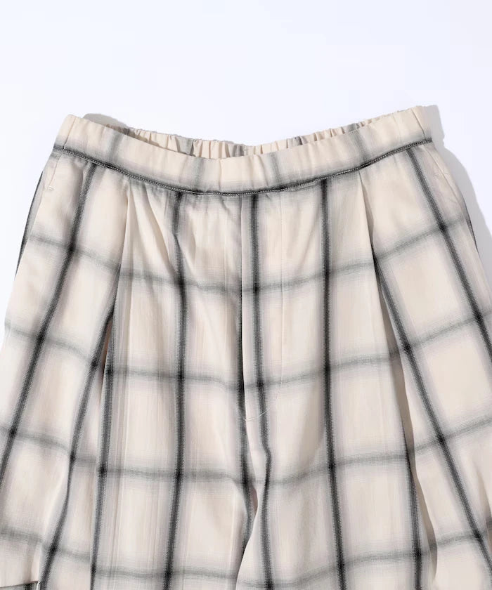 Ombre Check Easy Pants / Patch Pocket Wide Easy Pants