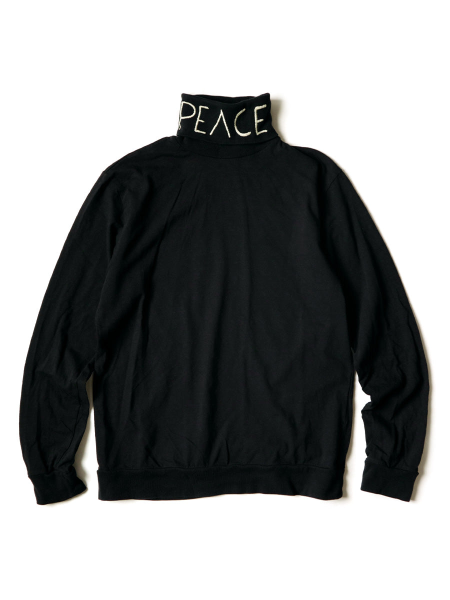 18.5/- Tenjiku High Neck Long T (PEACE embroidery)