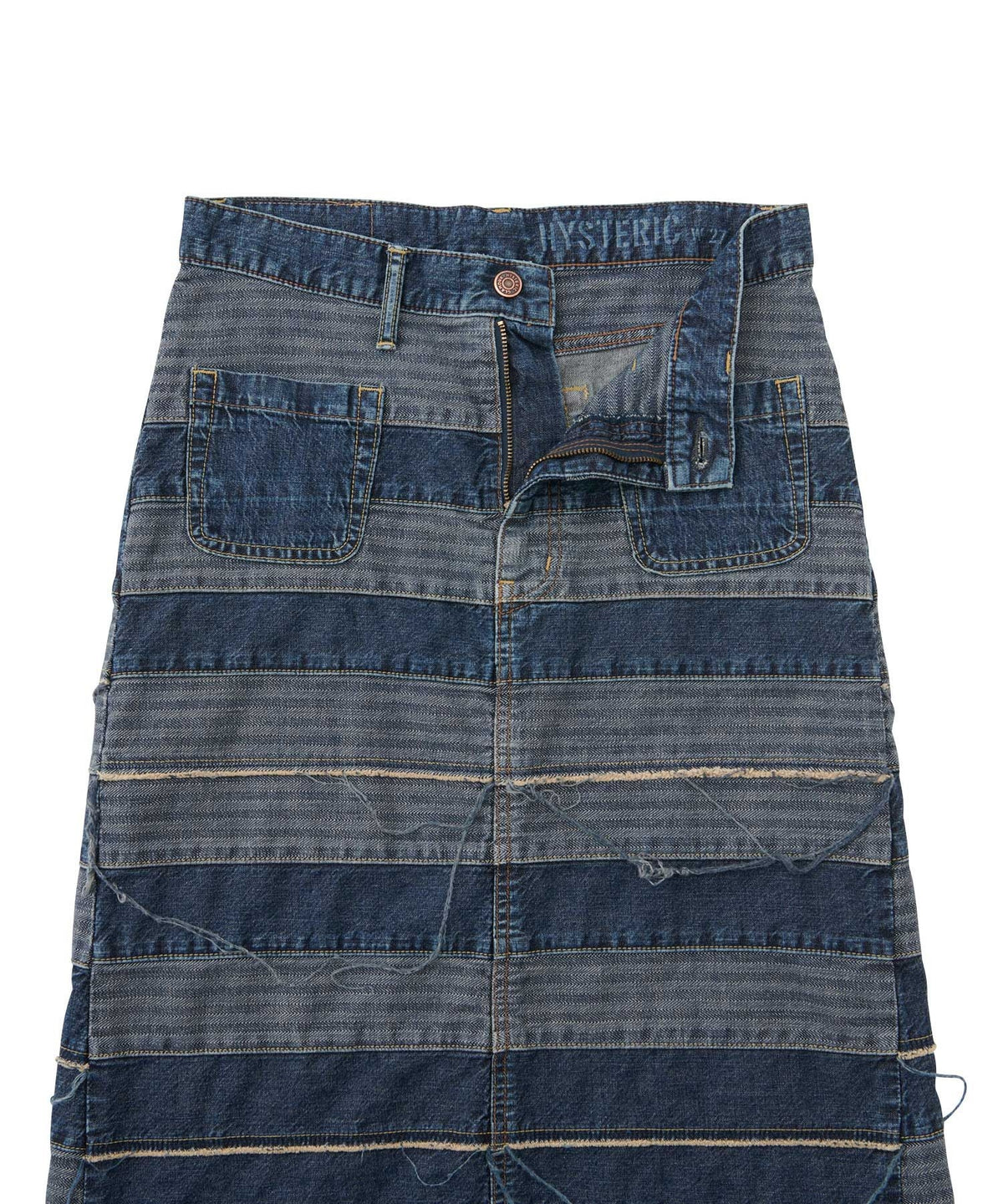 Scratch Long Denim Skirt