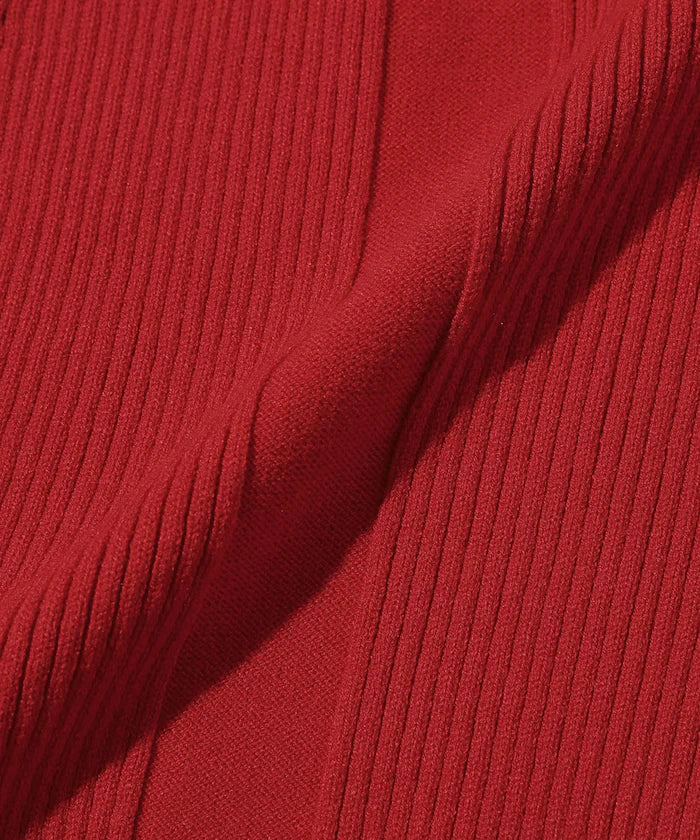 Functional material silk blend knit polo volume sleeve knit cardigan / anti-pill / machine washable