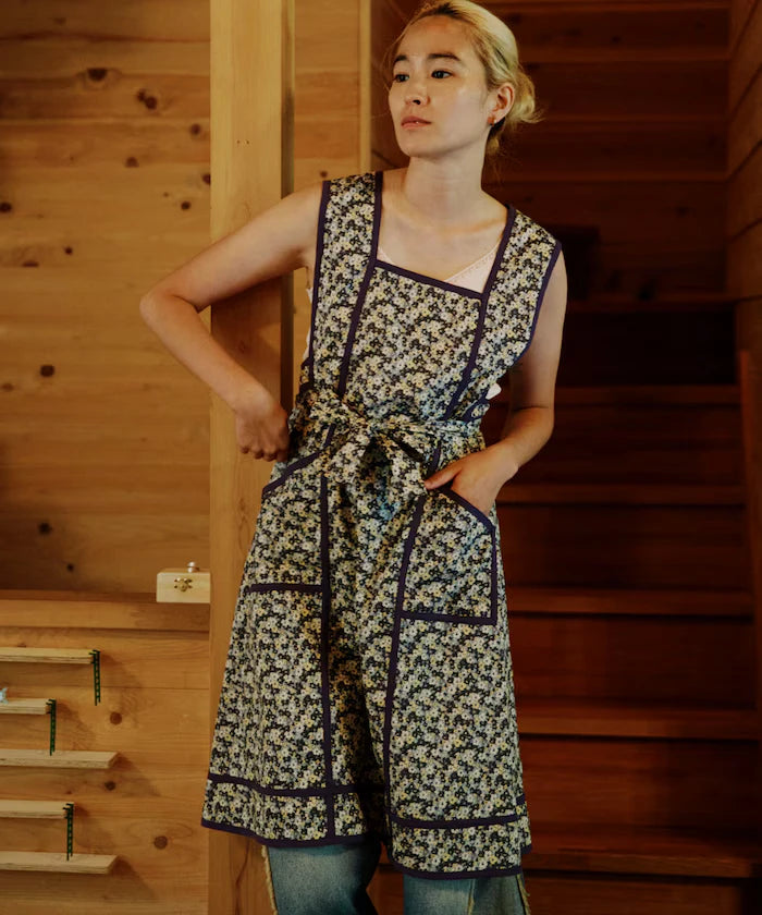 Floral Pattern Apron Style Dress