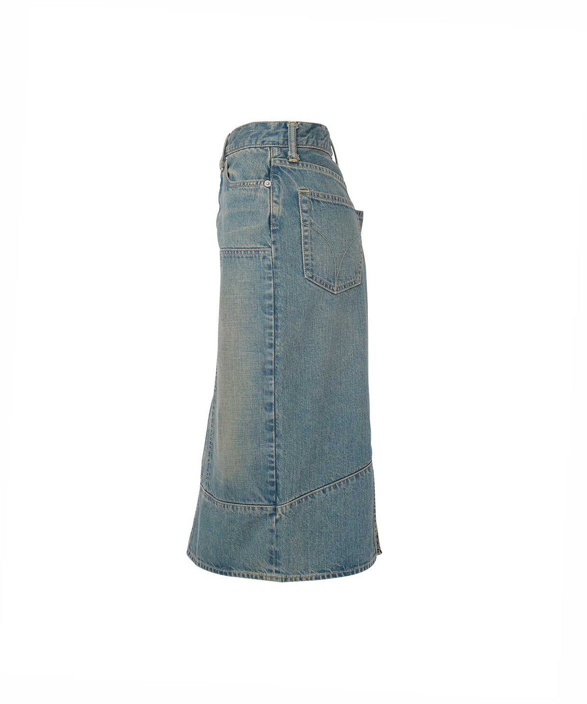 Double Knee Denim Skirt