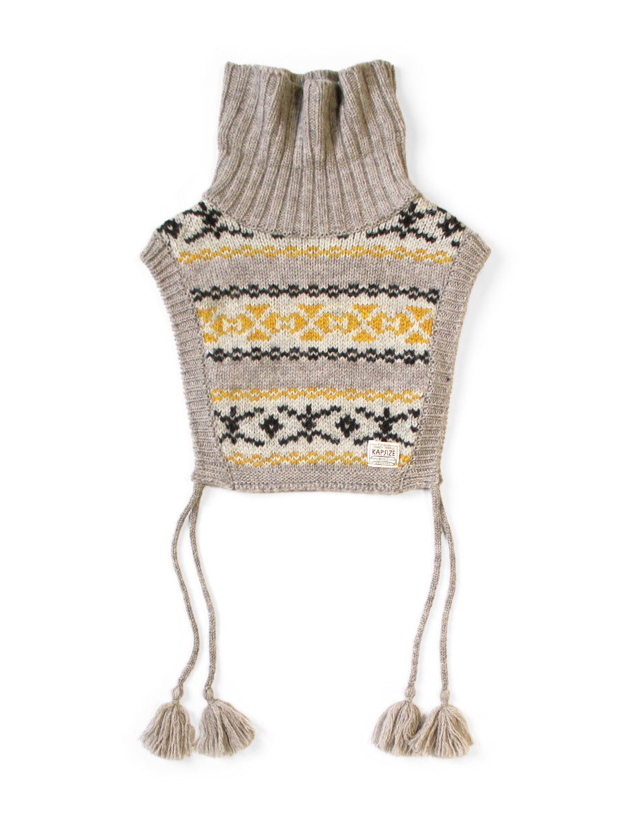 3G Yellowknife Fair Isle High Neck Bib Poncho