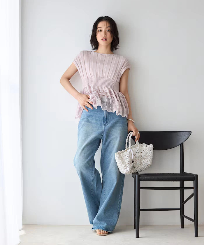 Japan Made Whole Garment Peplum Top