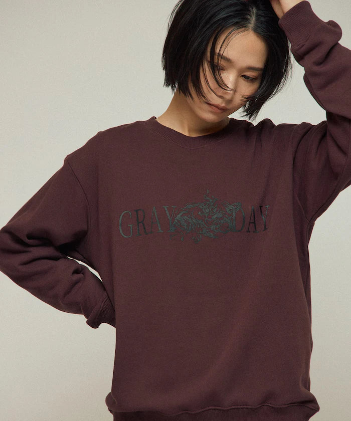 Organic Cotton Animal Logo Print Sweat / CAT / Relaxed Fit / French Terry Sweat