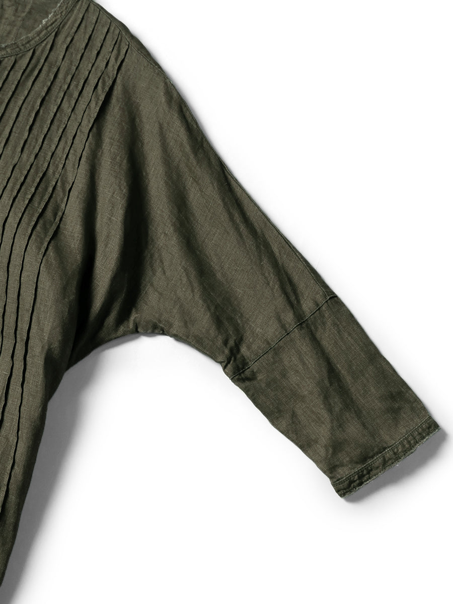 French Linen Pintuck Oki F Dress