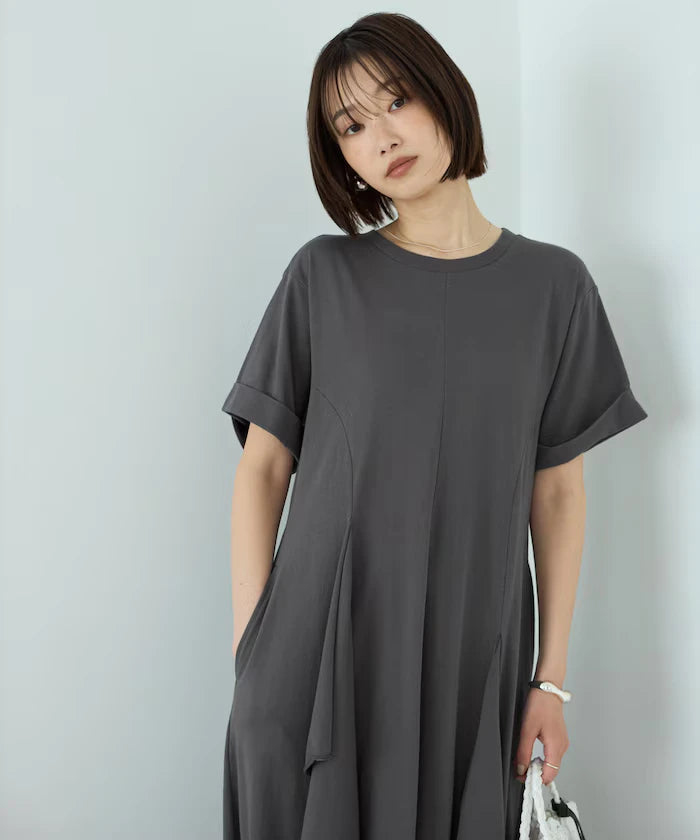 Organic Cotton Draped Flare Dress