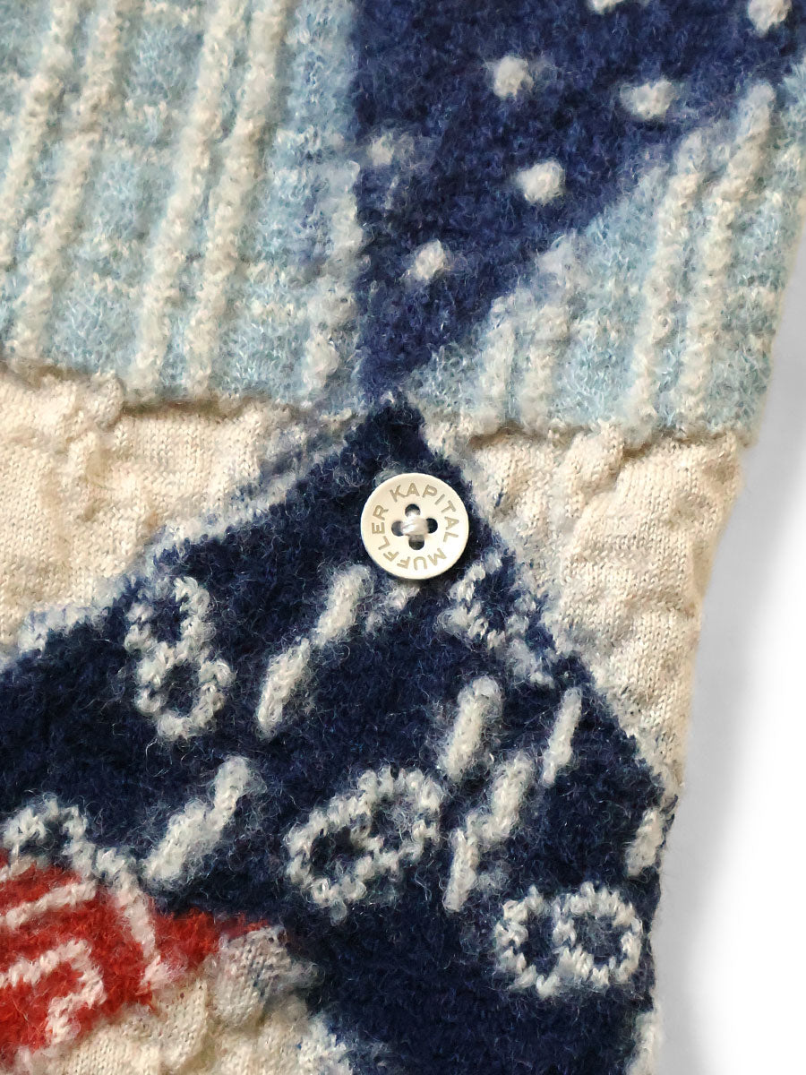 Shrunken Wool Indigo Split HAPPY Scarf