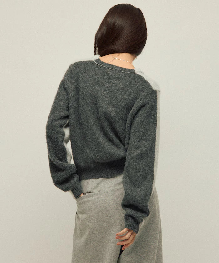 Alpaca Blend Bicolor Knit Pullover