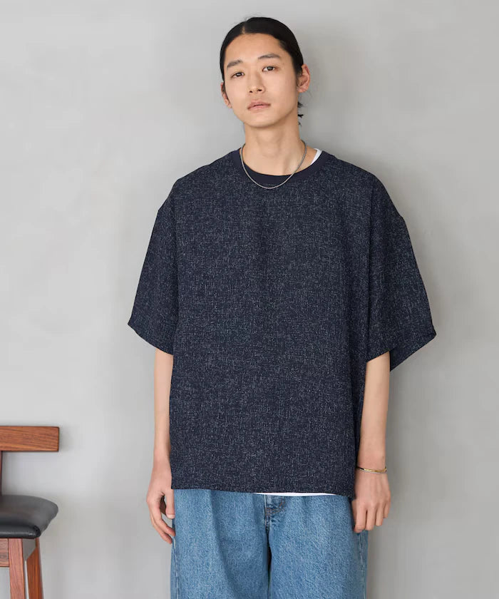 Dry Touch Summer Tweed Short Sleeve Crew Neck
