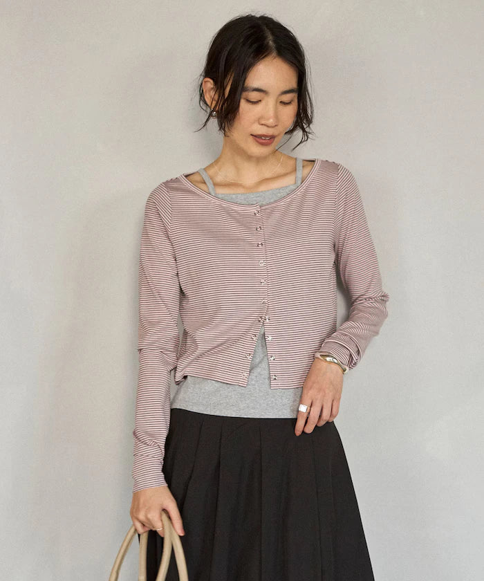 [February 12, 12:00 Release] Layered Set Top / Striped Cardigan & Camisole