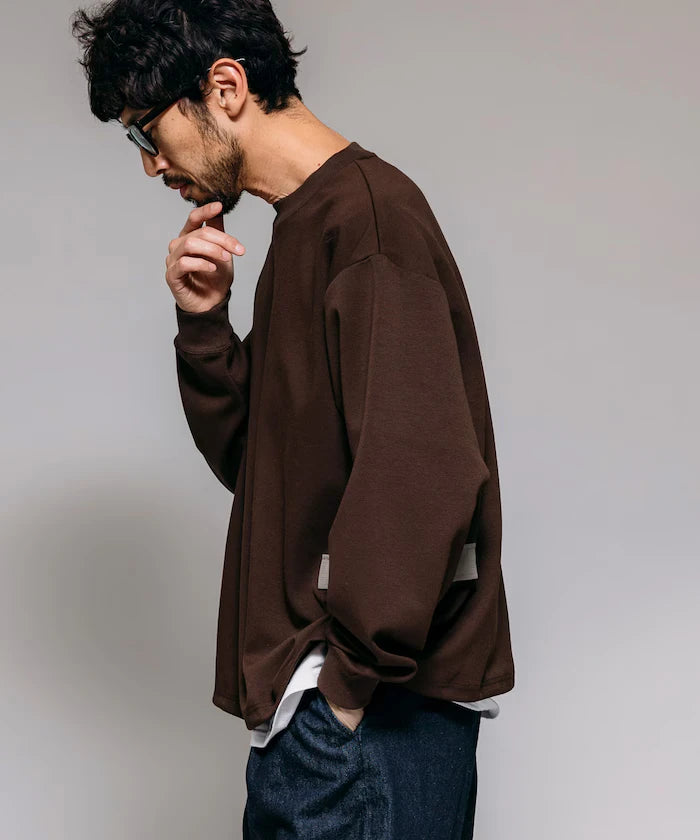 <New Color Added> Side Pocket Spindle Cardboard Crew Neck Sweatshirt