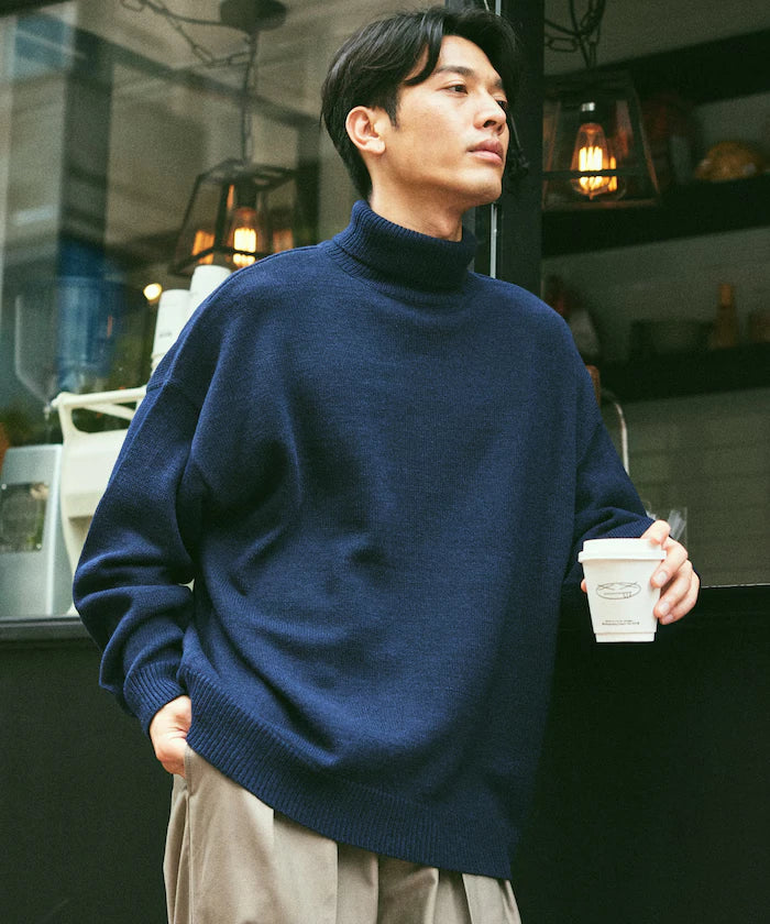 Relaxed Fit Easy Care Washable Turtleneck Knit