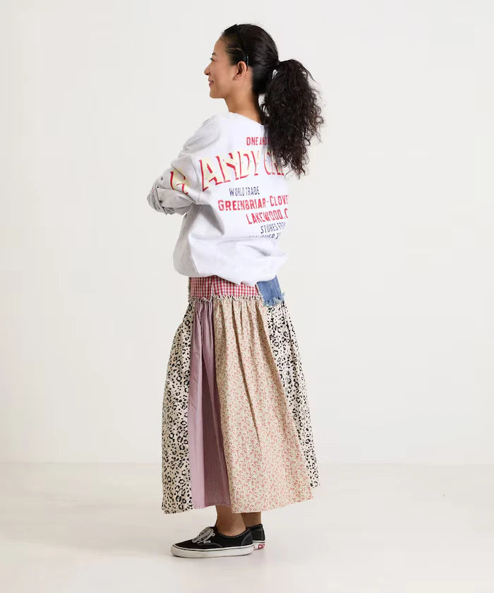 Flower & Check Docking Skirt