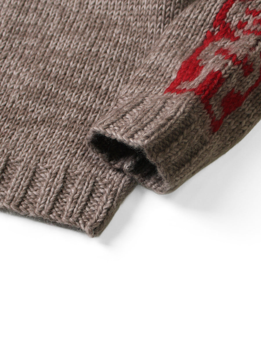 Hand-knit PECKISH totem pole Couching curl...