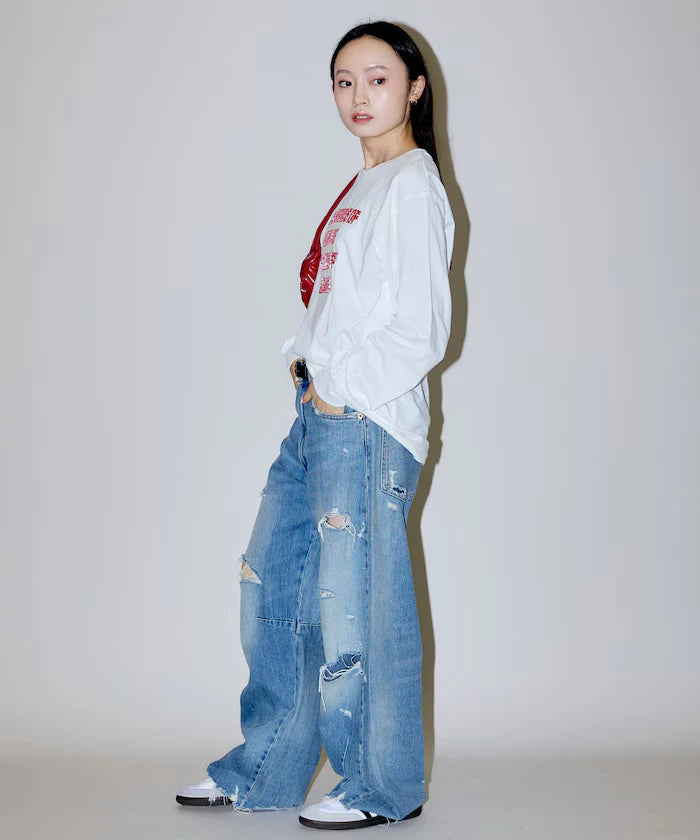 Box Logo Bead Embroidery Big Silhouette Long Sleeve T-Shirt Limited Edition