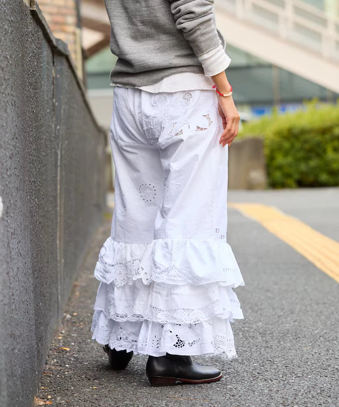 vintage lace tablecloth remake easy pants