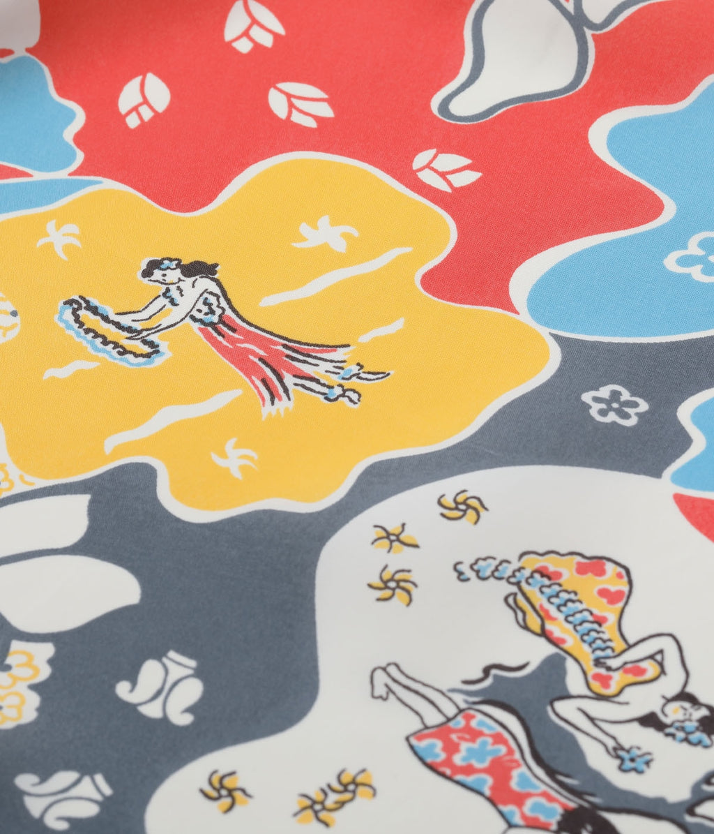 Rayon Hawaiian Shirt Paradise Hula