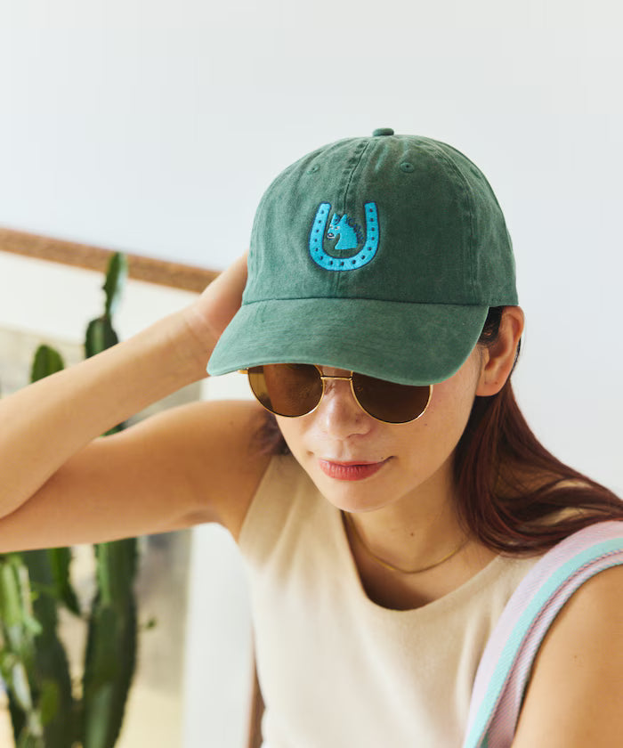 TOYAMEG Kaiun Horse Cap One Point Pigment Embroidery Cap
